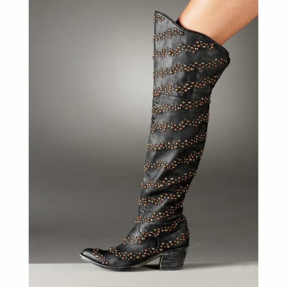 Offers Welcome Old Gringo Studded Thigh Boots  7